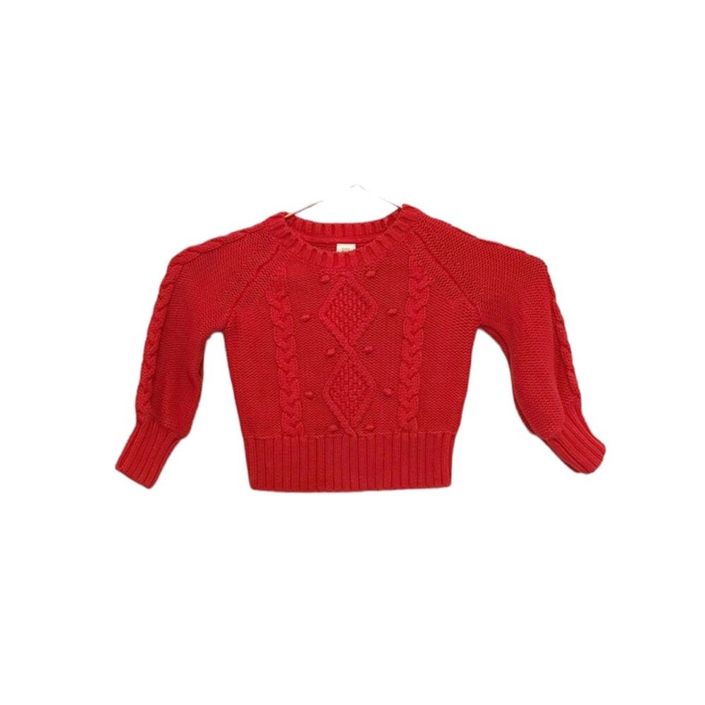 Baby Gap Red Cable Knit Cotton Sweater 18-24 Months